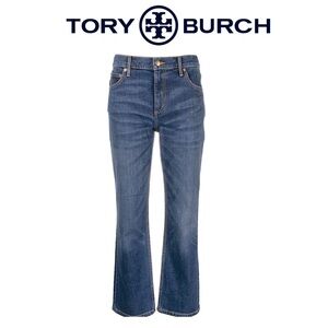 Tory Burch Classic Signature Wide Leg Denim Sz 29 NEW OBO
